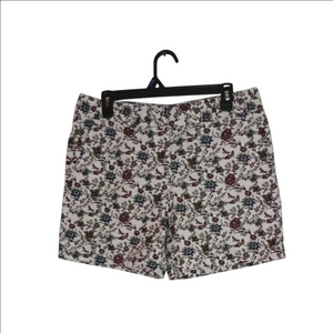 Loft Shorts Women's 6 Cotton Sweet Floral Print Pockets Cottagecore White
